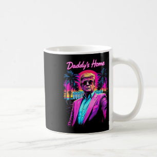 Funny Daddys Home White House Trump Pink 2024 Retr Coffee Mug
