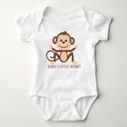 funny Daddys little monkey add text Baby Bodysuit