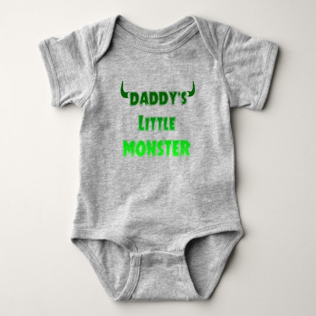 Funny Daddy's Little Monster - Goth Baby Clothing Baby Bodysuit (Front)