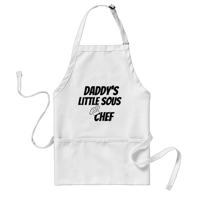 Funny Daddy's little sous chef adult gift Apron (Front)