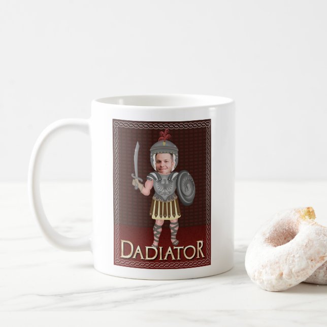 Funny Dadiator Father's Day | Custom Dad Photo Coffee Mug (With Donut)