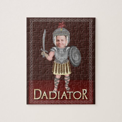 Funny Dadiator Fathers Day  Custom Dad Photo Jigsaw Puzzle