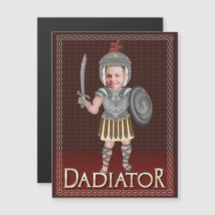 Funny Dadiator Father's Day   Custom Dad Photo Magnetic Invitation