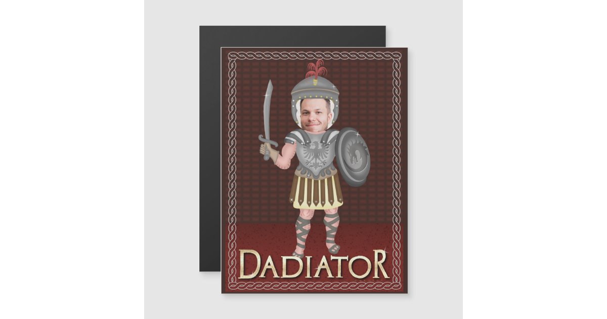 Funny Dadiator Father's Day | Custom Dad Photo Magnetic Invitation | Zazzle