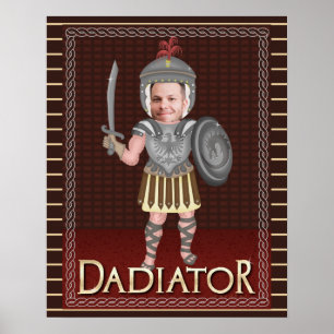 Funny Dadiator Father's Day Custom Dad Photo Poster