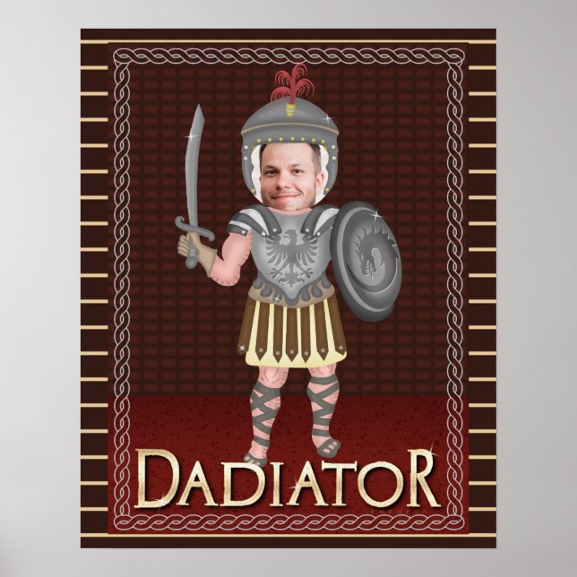 Funny Dadiator Father's Day | Custom Dad Photo Poster (Front)