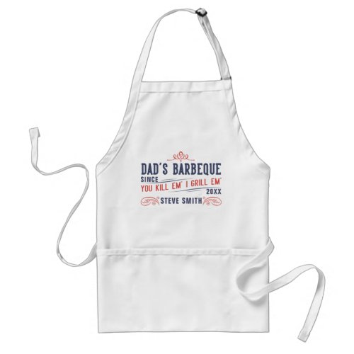 Funny Dads Barbeque Apron For Men Personalized