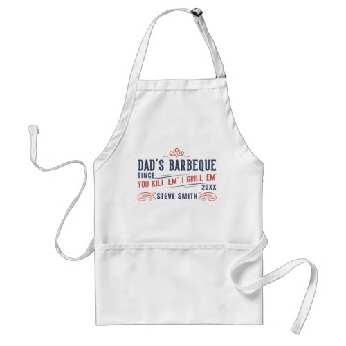 Funny Dad'S Barbeque Apron For Men Personalized