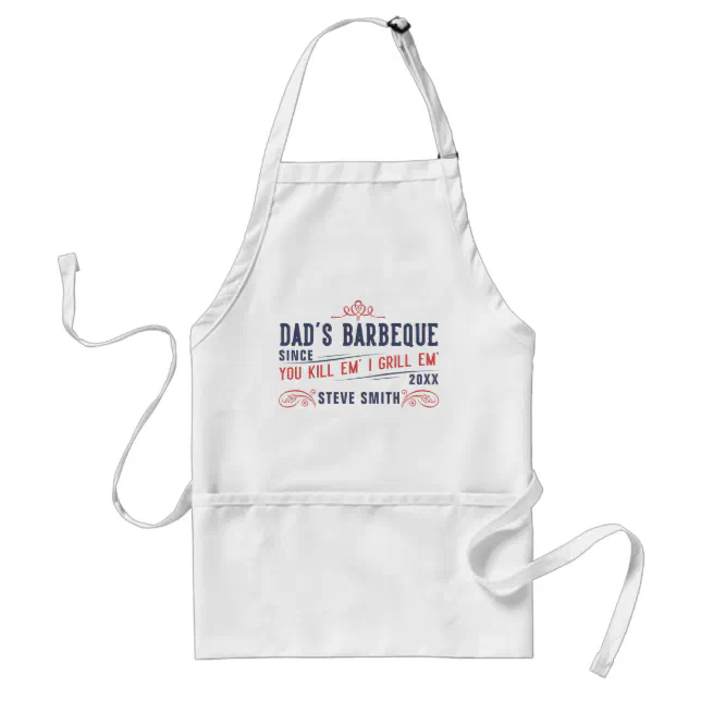 Funny Aprons for Men Customized BBQ Apron With Pockets Fathers Day