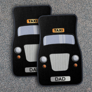 Funny Dad's Black Taxi Cab Car Floor Mat