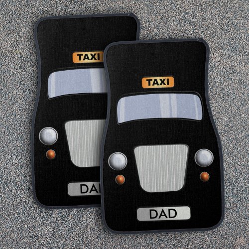 Funny Dads Black Taxi Cab Car Floor Mats