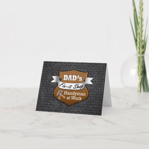 Funny Dads Fix_it Shop Handy Man Fathers Day Card