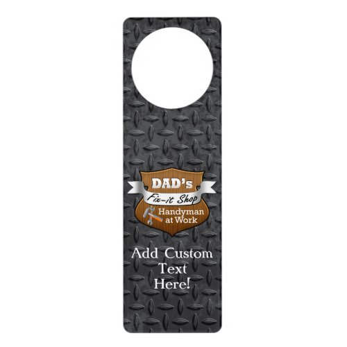 Funny Dads Fix_it Shop Handy Man Fathers Day Door Hanger