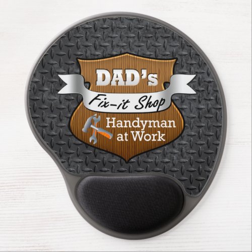 Funny Dads Fix_it Shop Handy Man Fathers Day Gel Mouse Pad
