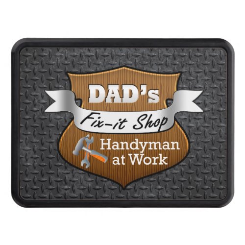 Funny Dads Fix_it Shop Handy Man Fathers Day Hitch Cover