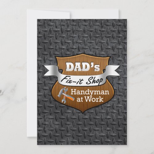 Funny Dads Fix_it Shop Handy Man Fathers Day Invitation