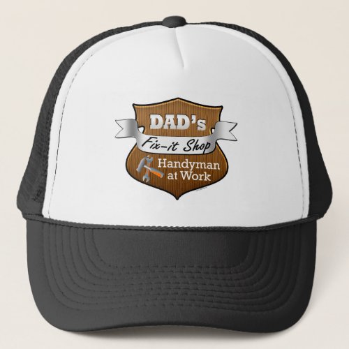 Funny Dads Fix_it Shop Handy Man Fathers Day Trucker Hat