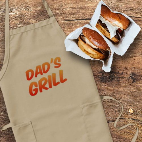 Funny Dads Grill Backyard BBQ Party Mens Grilling Long Apron