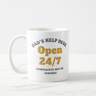 Funny Dad's Help Desk Open 24/7 Coffee Mug