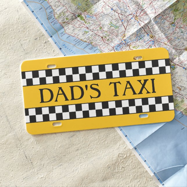 Funny Dad's Taxi License Plate (In Situ)