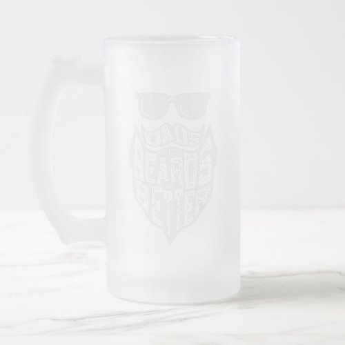 FUNNY DADS WITH BEARDS ARE BETTER FATHERS DAY FROSTED GLASS BEER MUG