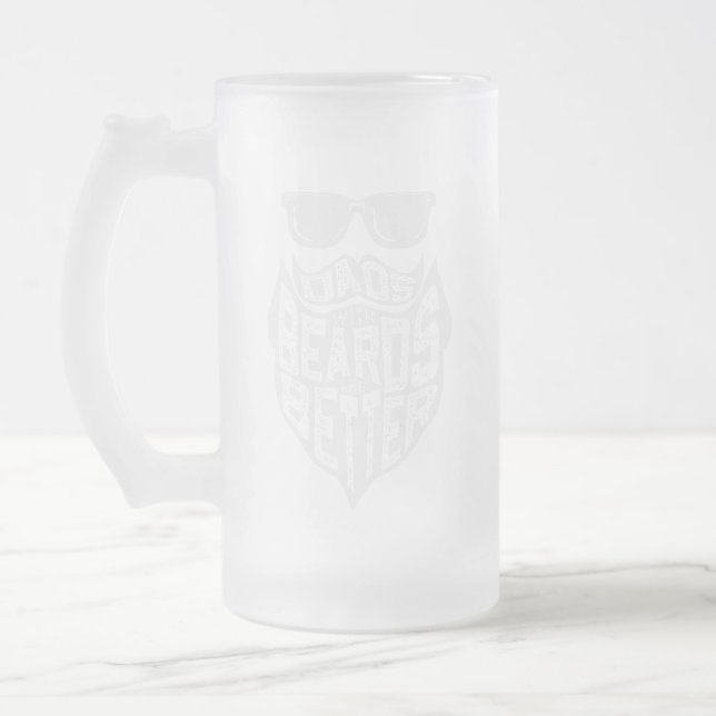 FUNNY DADS WITH BEARDS ARE BETTER FATHERS DAY FROSTED GLASS BEER MUG (Left)