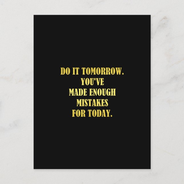 Funny Daily Mistakes Joke Postcard (Front)