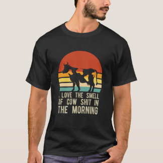 Funny Dairy Farmer Retro Cattle Rancher Smell Cow T-Shirt