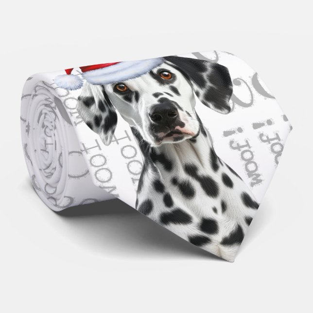Funny Dalmatian Christmas Dog Lover Neck Tie (Rolled)
