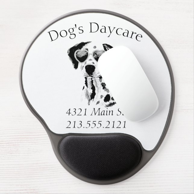 Funny Dalmatian Dog Business  Gel Mouse Pad (Left Side)