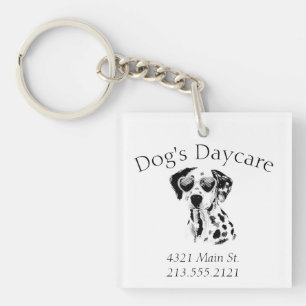 Funny Dalmatian Dog Business Keychain