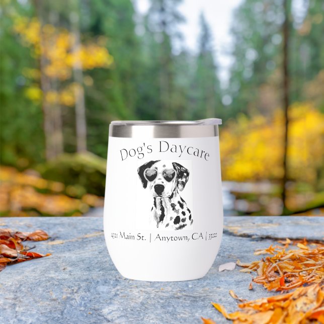 Funny Dalmatian Dog Business  Thermal Wine Tumbler (Outdoor)