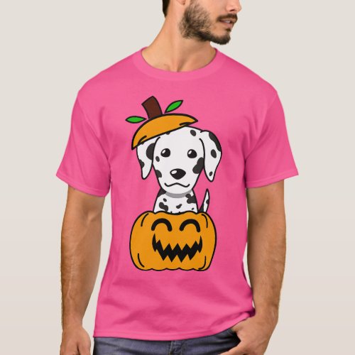 Funny dalmatian is in a pumpkin T_Shirt