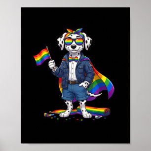 Funny Dalmatian Lgbt Rainbow Lesbian Gay Pride Poster