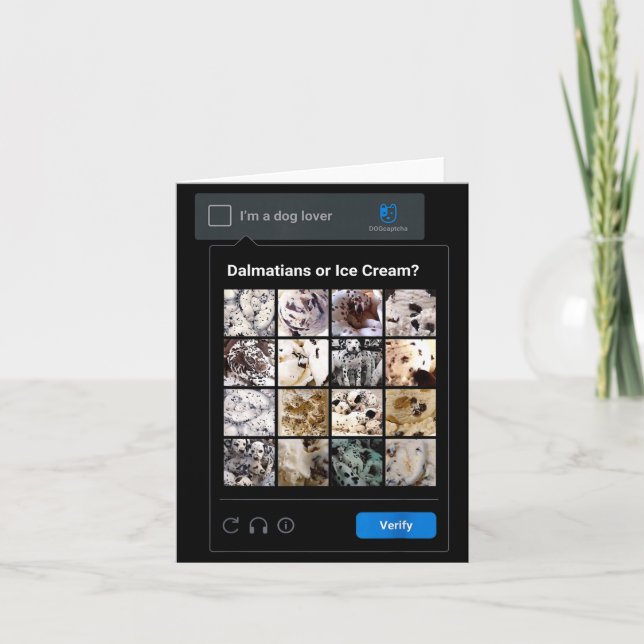 Funny Dalmatian Or Ice Cream Meme Dog Mom Dog Dad  Card (Front)