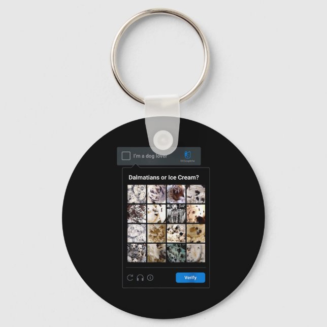 Funny Dalmatian Or Ice Cream Meme Dog Mom Dog Dad  Keychain (Front)