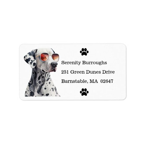 Funny Dalmatian Puppy Dog Cartoon Cute Firedog Label