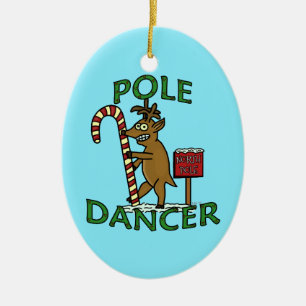 Funny Dancer Christmas Reindeer Pun Ceramic Ornament