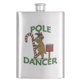 Funny Christmas Retro Rum Drinking Woman Holiday Hip Flask, Zazzle