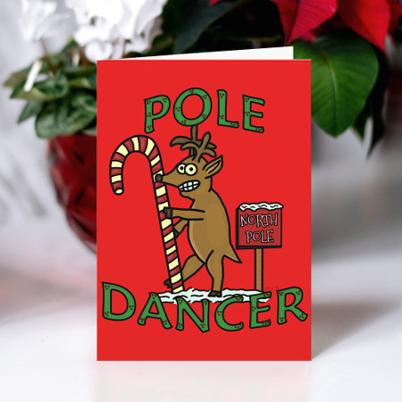Funny Dancer Christmas Reindeer Pun Holiday Card