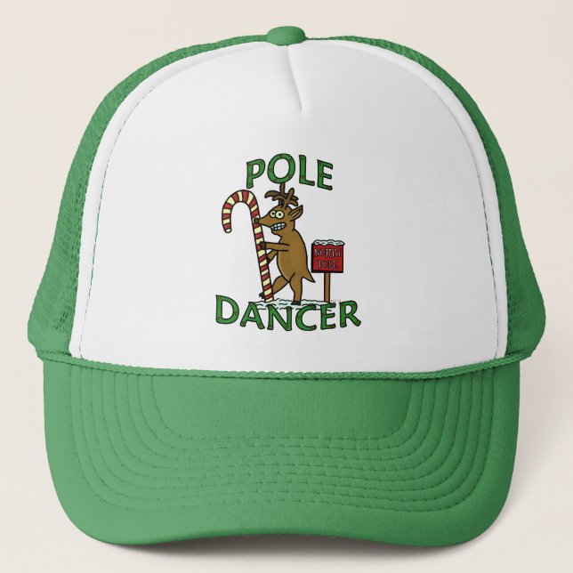 Funny Dancer Christmas Reindeer Pun Trucker Hat (Front)