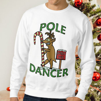 Funny Dancer Christmas Reindeer Pun Ugly Sweatshirt by HaHaHolidays at Zazzle