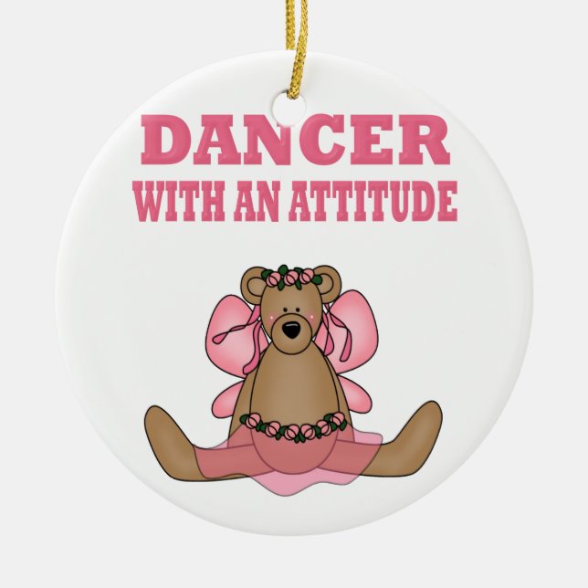 Funny Dancer With Attitude Ceramic Ornament (Front)