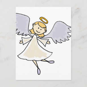 Funny Dancing Angel Cartoon Postcard