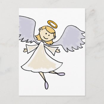 Funny Dancing Angel Cartoon Postcard by ChristmasSmiles at Zazzle