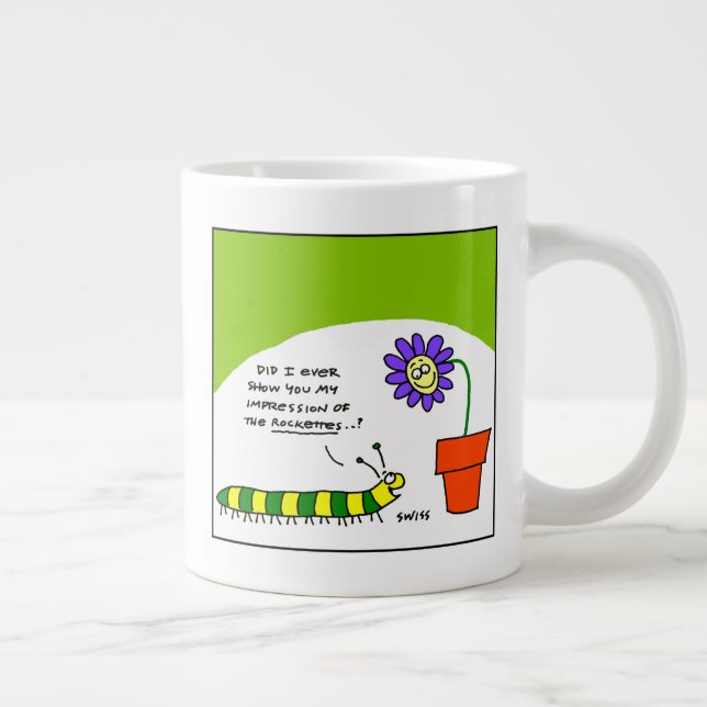 Funny Dancing Cartoon Caterpillar Dancer Giant Coffee Mug (Right)