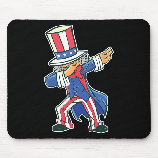 Funny Dancing Dabbing Uncle Sam 4th Of July Boys G Mouse Pad (Front)