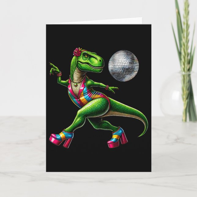 Funny Dancing Dinosaur1  Card (Front)