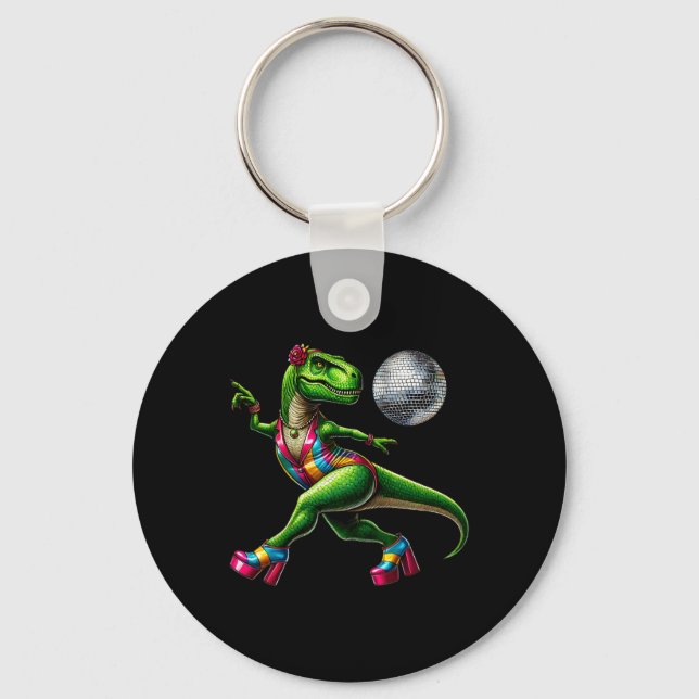 Funny Dancing Dinosaur1  Keychain (Front)
