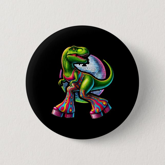 Funny Dancing Dinosaur  Button (Front)